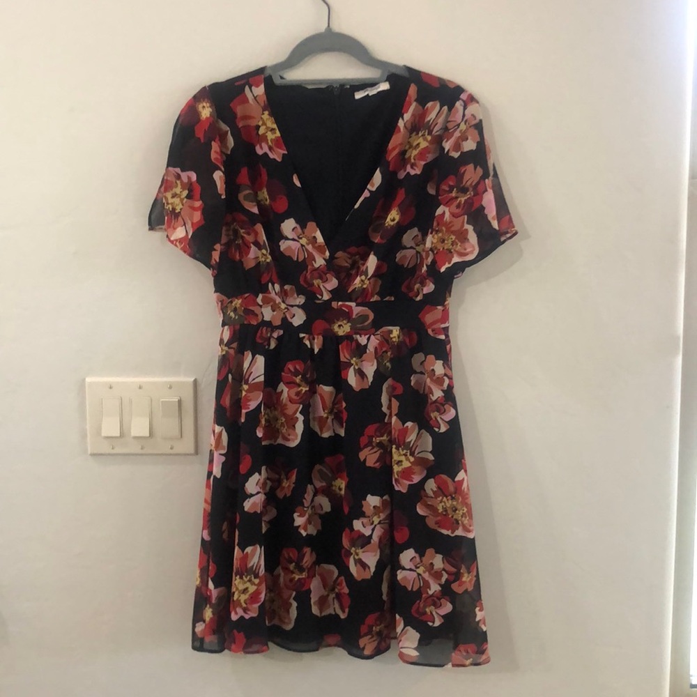 Black floral mini Madewell Dress